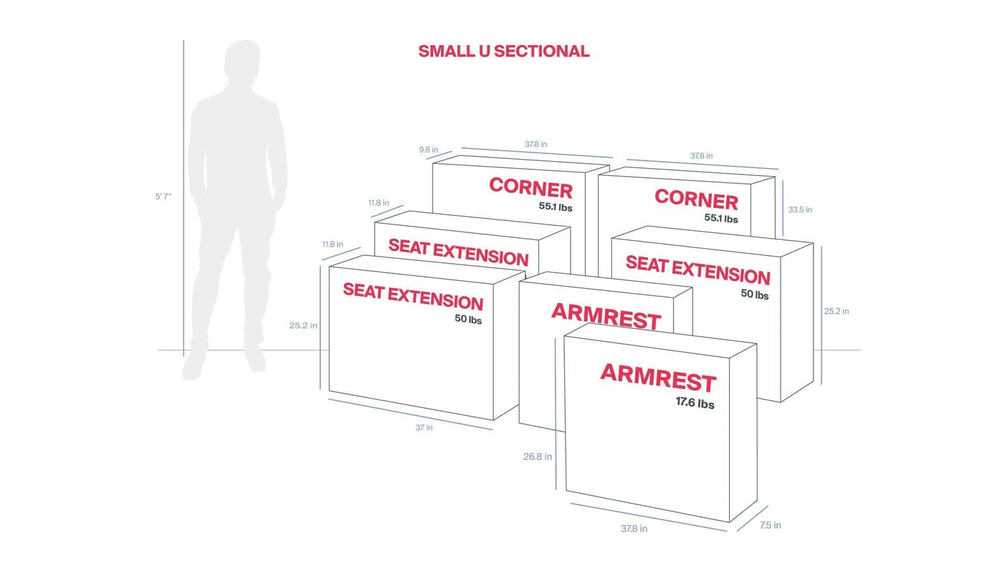 Small U Sectional - Elephant in a box